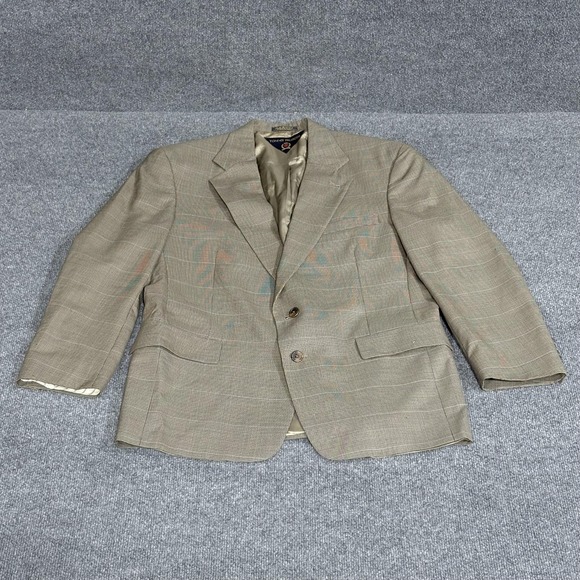 Vintage Tommy Hilfiger Blazer Mens 42R Houndstooth Sport Coat Jacket Union Made - Picture 1 of 16